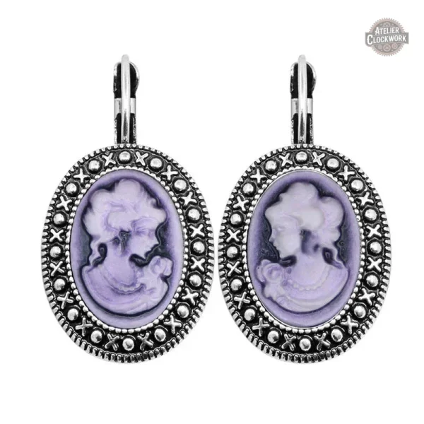 Création vintage steampunk : boucle d'oreille camée