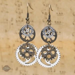 Boucles d'oreilles fantaisie style steampunk pour femmes