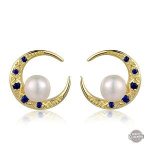 Boucles d'oreilles croissant de lune en argent