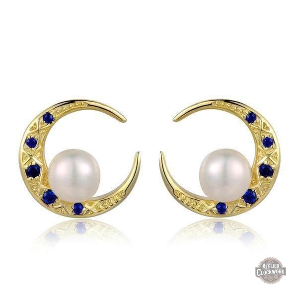 boucles-d-oreilles-lune-steampunk-1 Boucles d'oreilles croissant de lune en argent