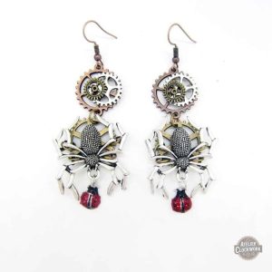 Boucles élégantes Steampunk, motif araignée Épeire