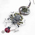 Bijoux Steampunk femme, boucles en forme d'araignée
