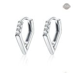 Boucles Steampunk en argent, design triangle
