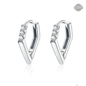 Boucles Steampunk en argent, design triangle