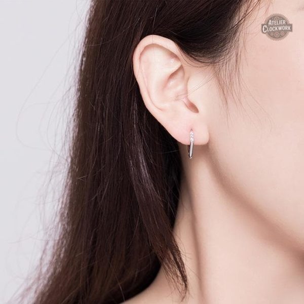 Bijoux steampunk, boucles argent avec forme triangulaire