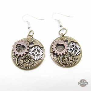 Boucle d'oreille steampunk femme - Watchcase