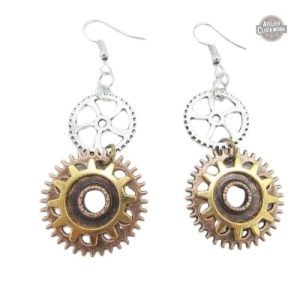 Boucles Steampunk Soleil Inca en design unique