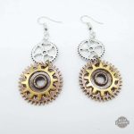 Boucles d'oreilles Steampunk avec motif soleil