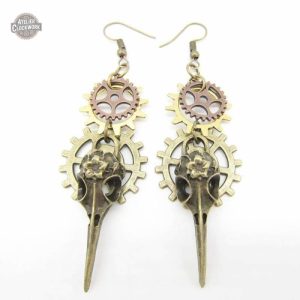 Boucles d'oreilles Steampunk Phoenix, style unique et élégant