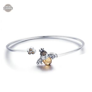 Bracelet Steampunk Abeille d'Argent pour femme