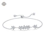 Bracelet femme en argent avec motif floral élégant