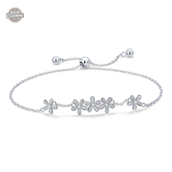 bracelet-argent-femme-fleur-steampunk-store-1 Bracelet femme en argent avec motif floral élégant