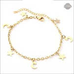 Chaînette steampunk pour femme avec lune et étoiles