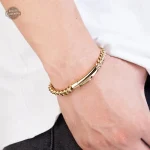 Bracelet tendance homme, acier et style steampunk
