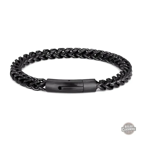 Élégant bracelet en acier pour homme, inspiration steampunk