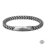 Bracelet homme chic en acier, allure steampunk affirmée