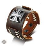 Bracelet Steampunk - Croix De Malte en cuir