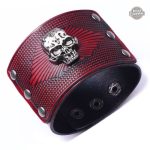 Bracelet homme tête de mort en cuir