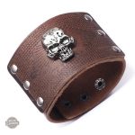 Accessoire homme élégant tête de mort en cuir