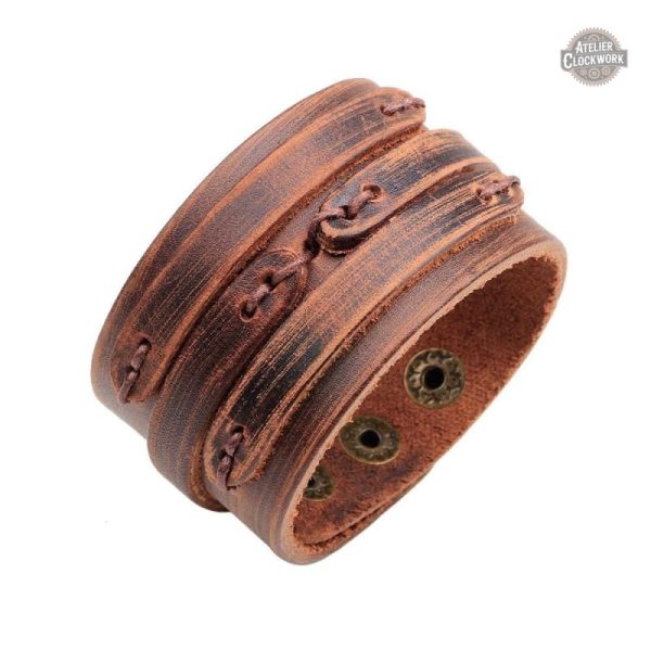 Bracelet dandy Steampunk marron pour un style unique