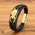 Accessoire de mode steampunk, bracelet cuir unique