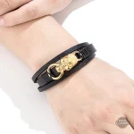 Bracelet dandy en cuir, touche punk pour l'homme moderne