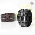 Accessoire dandy masculin en cuir marron