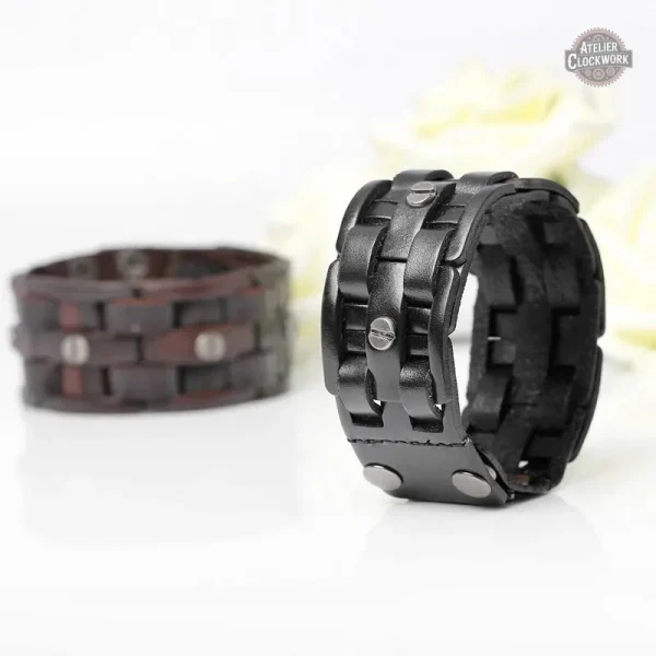 Accessoire dandy masculin en cuir marron
