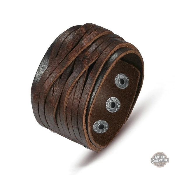 bracelet-de-force-cuir-medieval-steampunk-store-1 Bracelet Steampunk Médieval pour homme, style dandy audacieux