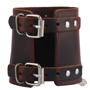 Bracelet de force noir en cuir pour homme