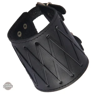 Bracelet noir en cuir, style steampunk élégant
