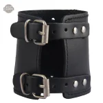 Bracelet dandy noir, cuir authentique pour homme