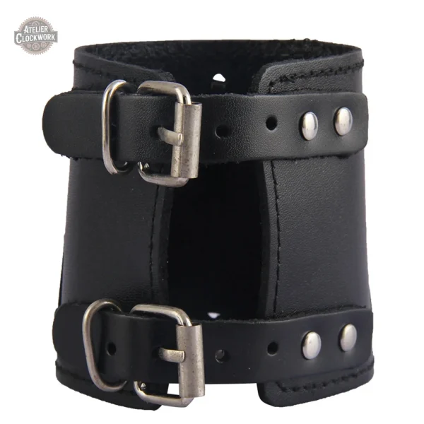 Bracelet dandy noir, cuir authentique pour homme