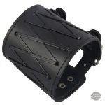 Bracelet en cuir noir, touche audacieuse pour look