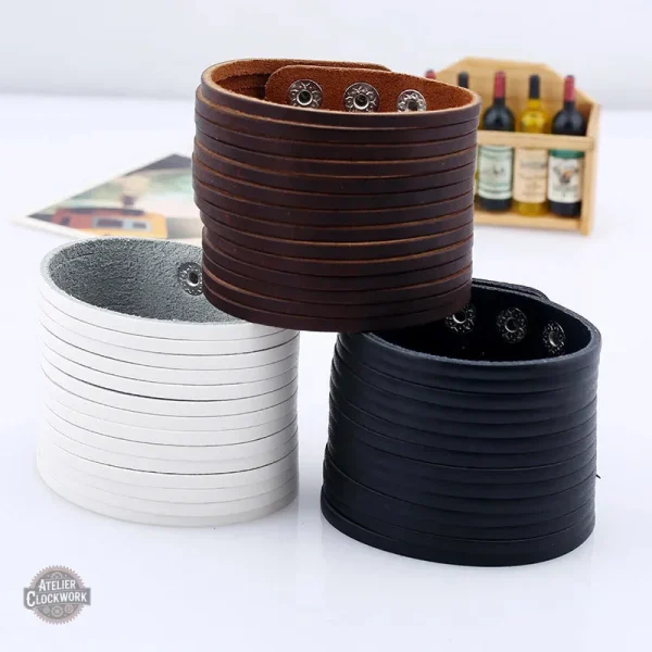 Bracelet Steampunk élégant en cuir