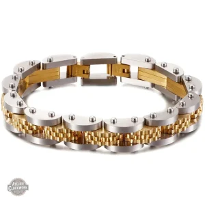 Bracelet Homme Acier et Or - Gazzoline