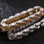 Bracelet Gazzoline pour homme en acier et or