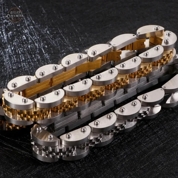 Bracelet Gazzoline pour homme en acier et or