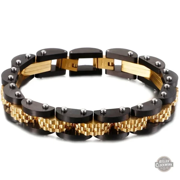 Élégance masculine avec ce bracelet acier or