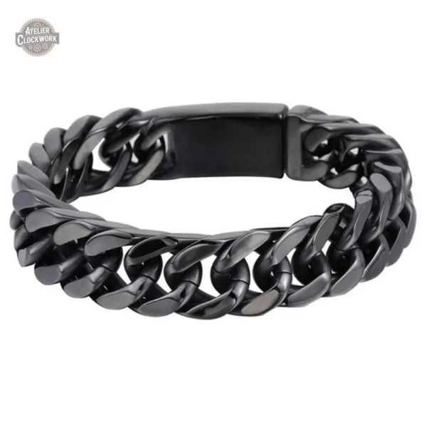 bracelet-homme-acier-noir-steampunk-store-1 Bracelet Acier Noir Steampunk pour homme, style audacieux