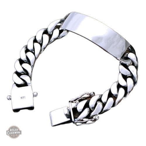bracelet-homme-argent-massif-1 Bracelet Gourmette Punk pour homme, style steampunk audacieux
