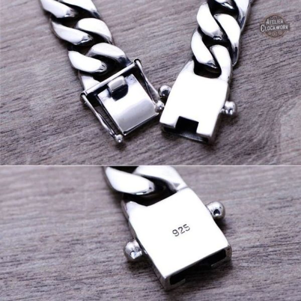 Bijou homme steampunk, bracelet gourmette au style affirmé