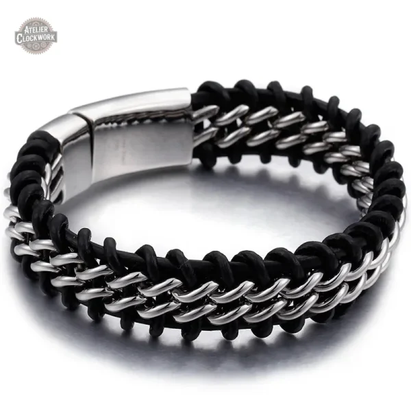 Bracelet tressé noir, une pièce incontournable steampunk