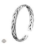 Bracelet Jonc Homme Argent Tressé
