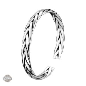 Bracelet Jonc Homme Argent Tressé