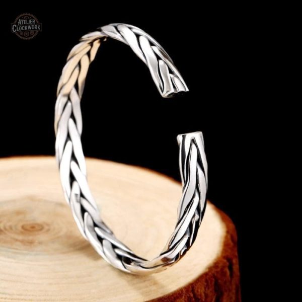 Bracelet Argent Tressé pour Homme
