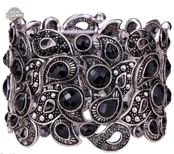 Bracelet large au design steampunk, féminin