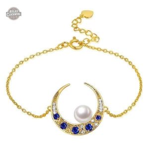 Bracelet Steampunk Croissant de Lune élégant pour femme