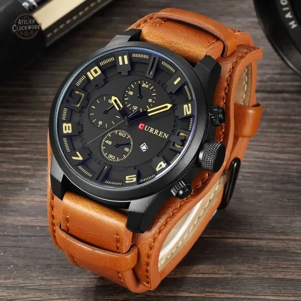 Élégante montre homme au design steampunk unique