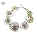 Bracelet avec engrenages, style steampunk pour femme élégante